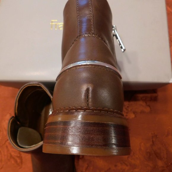 Franco Sarto Brown Leather Happily Booties - New W/Box - Picture 4 of 7